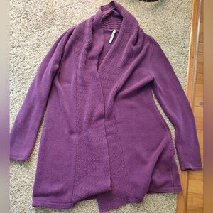 Leo & Nicole Women's Rich Purple Open Cardigan
